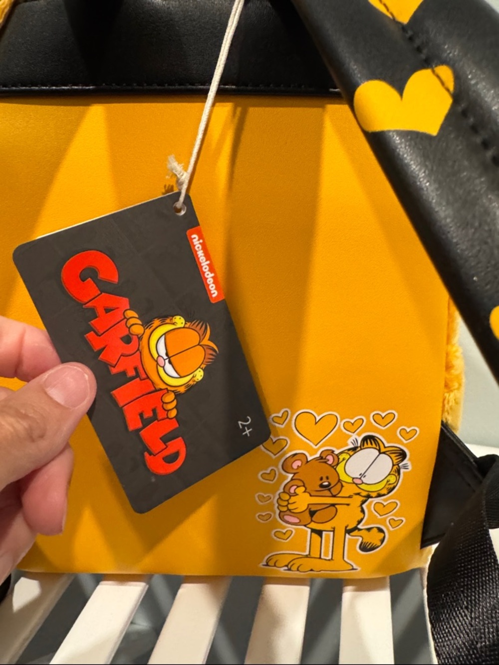 Loungefly Cosplay Garfield & Pooky Plush Black Heart Accent Mini Backpack - Picture 3 of 4